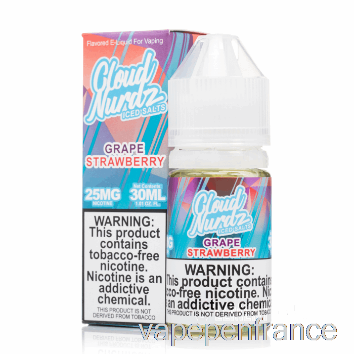 Fraise Aux Raisins Glacés - Sels Cloud Nurdz - Stylo Vape 30 Ml 25 Mg